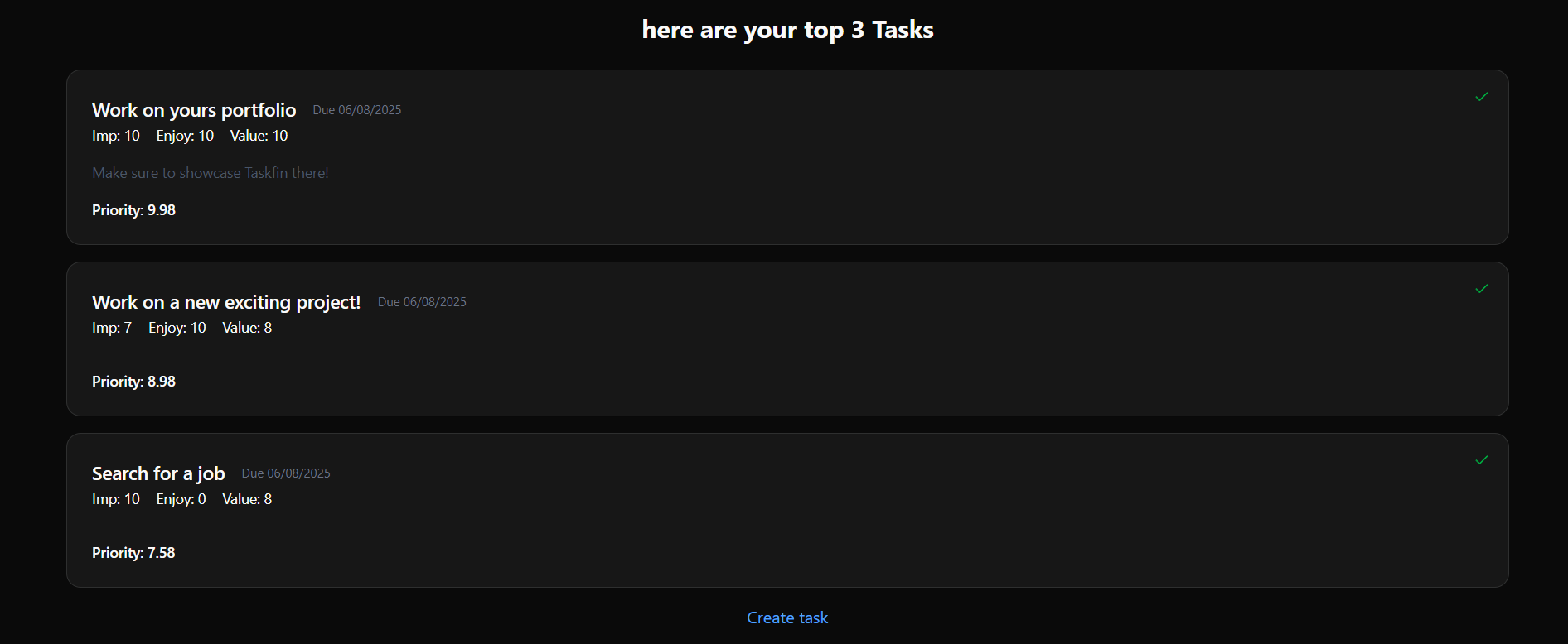 Taskfin showcase